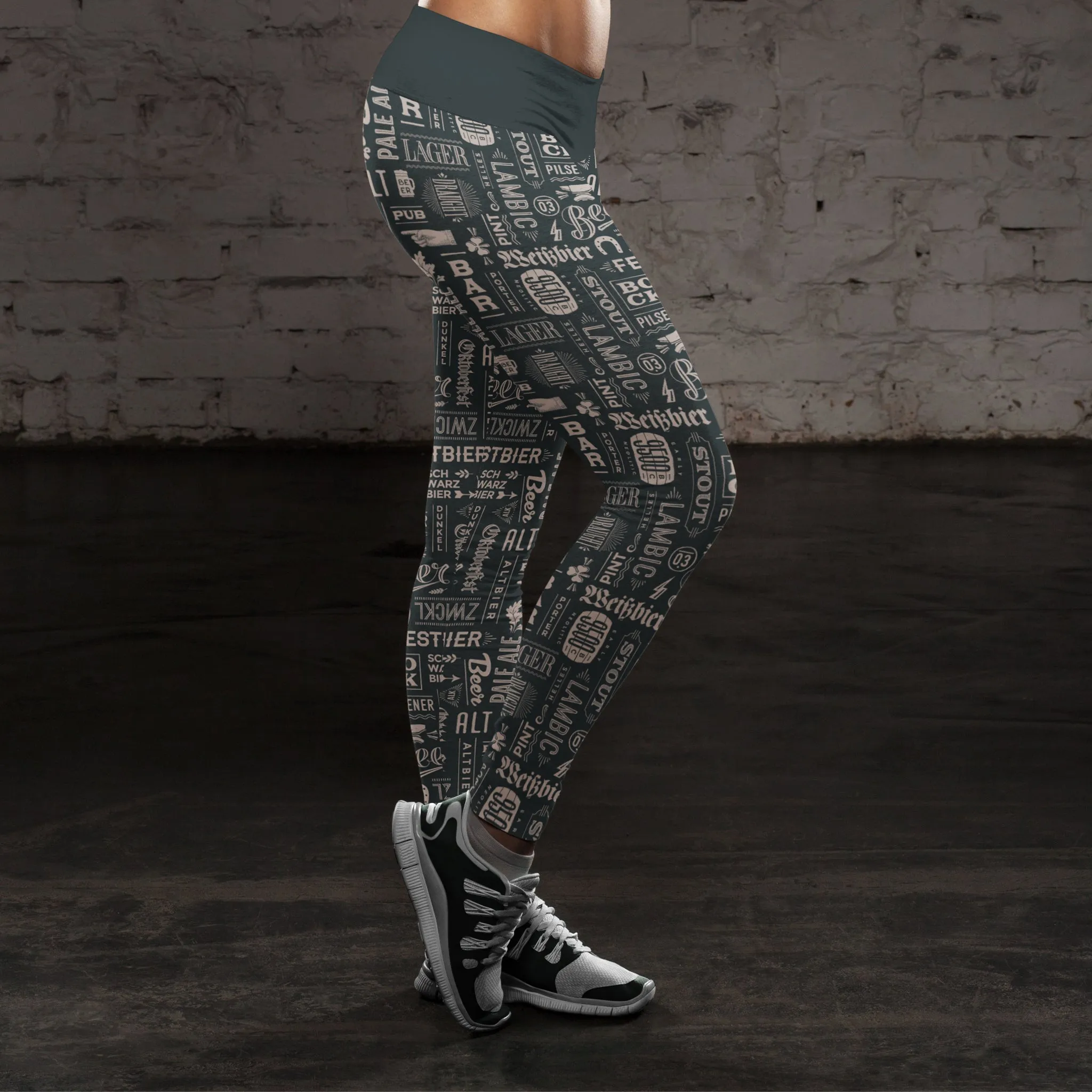 Grey Vintage Beer Leggings