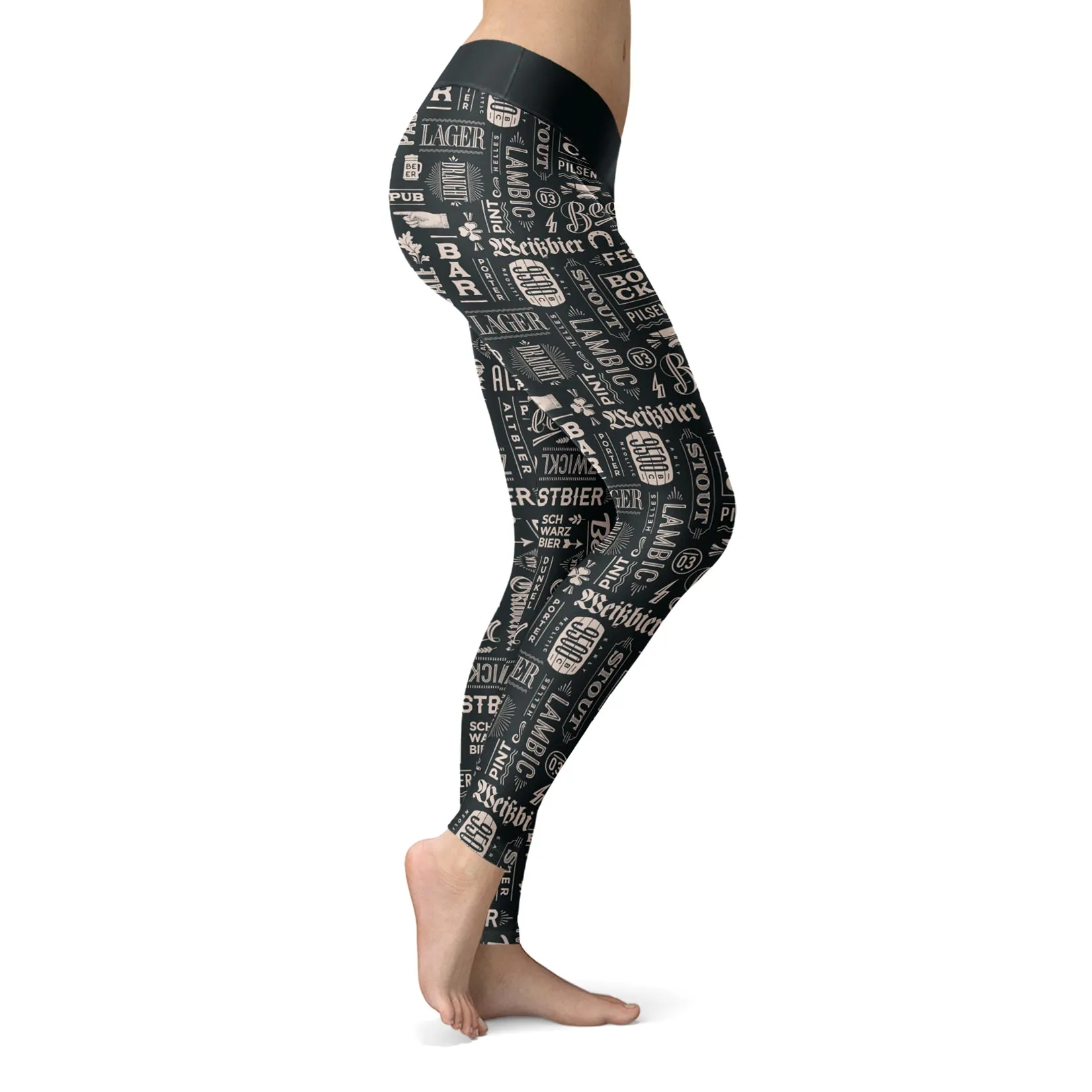 Grey Vintage Beer Leggings