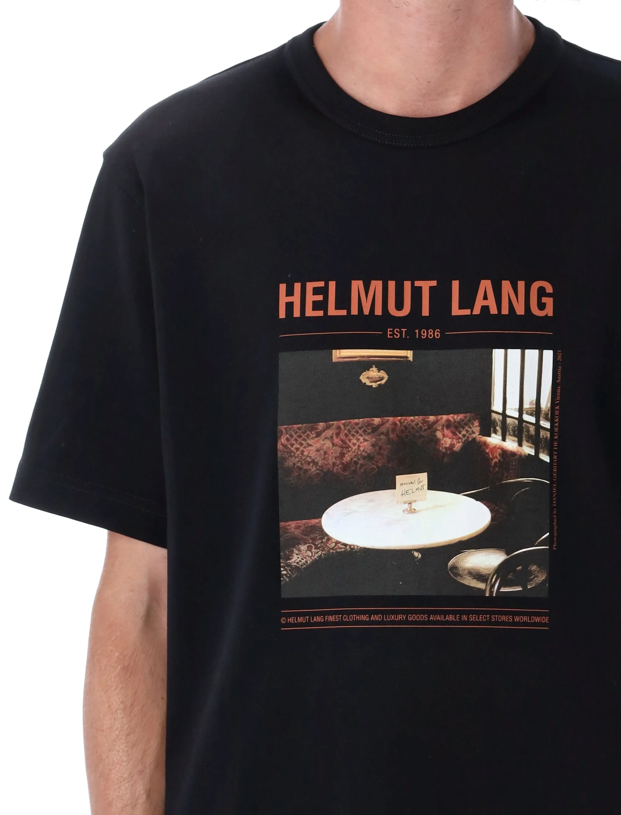 Helmut Lang Vienna Graphic Printed Crewneck T-Shirt