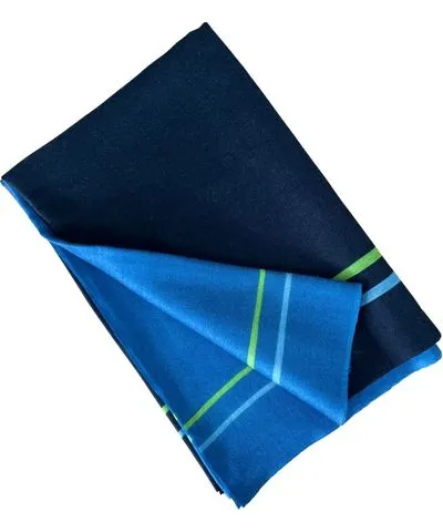 Heritagemoda Women's Blue / Black Dark Blue And Black Striped Wool Silk Scarf