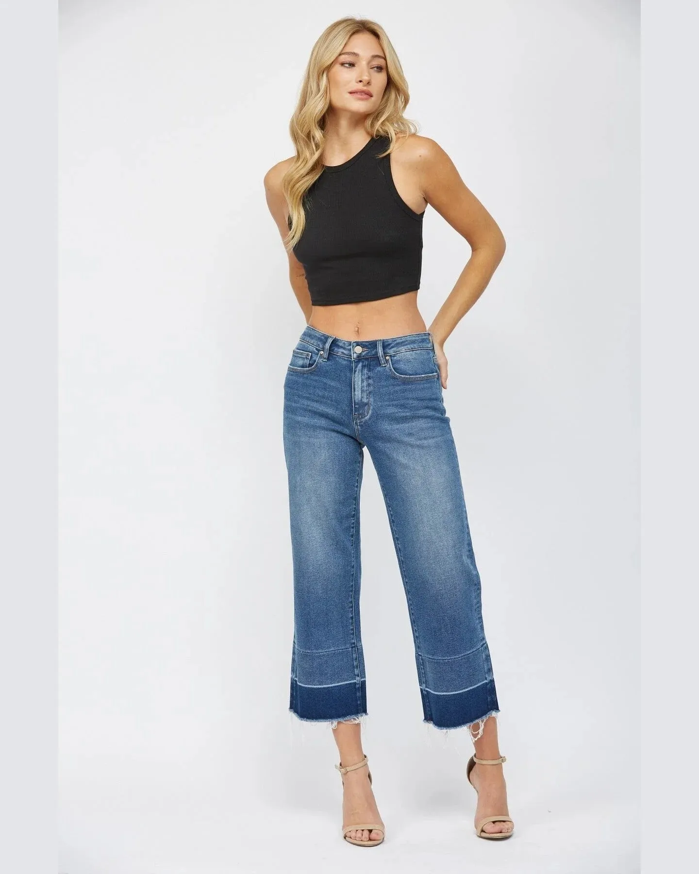 High Rise Straight Crop Jeans