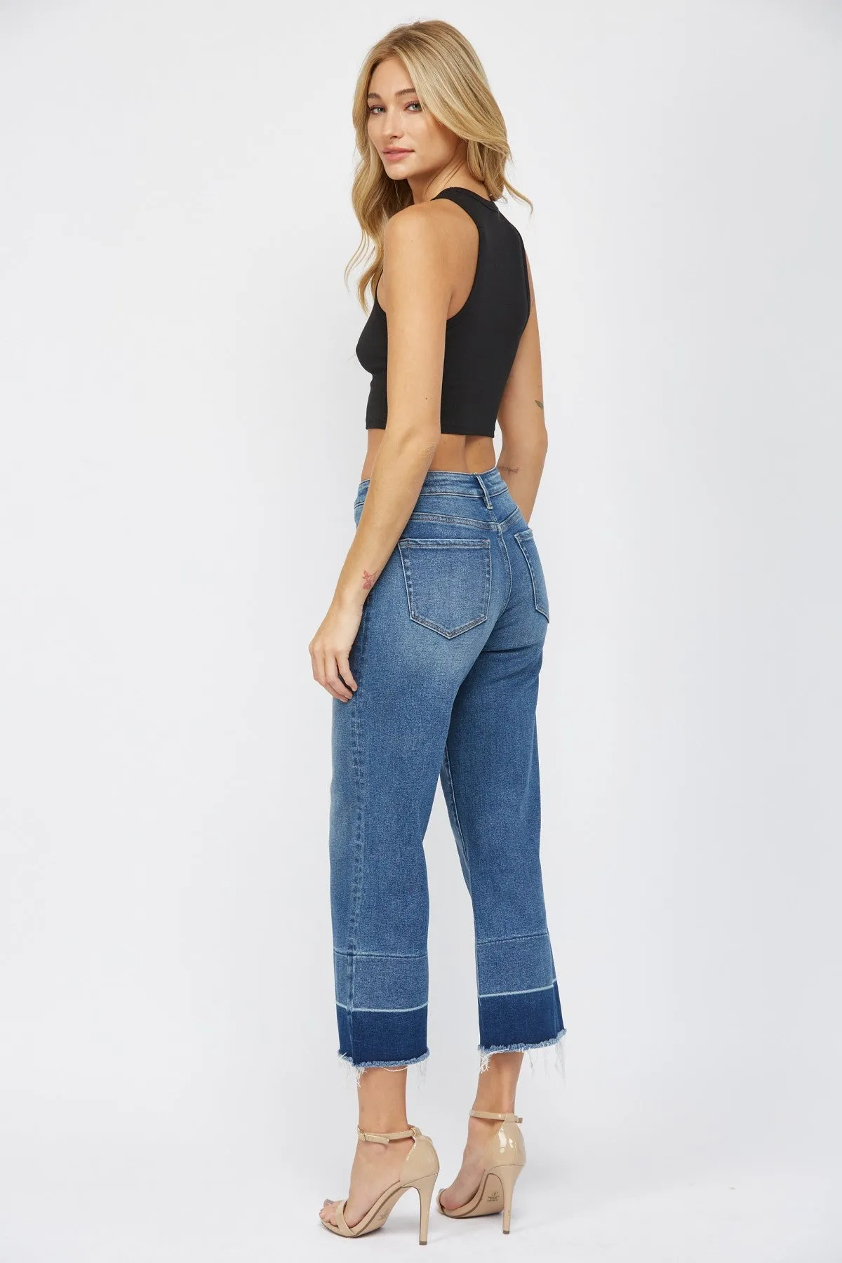 High Rise Straight Crop Jeans