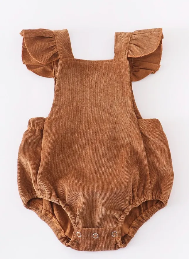 Honey Dew- Flutter Corduroy Onsie