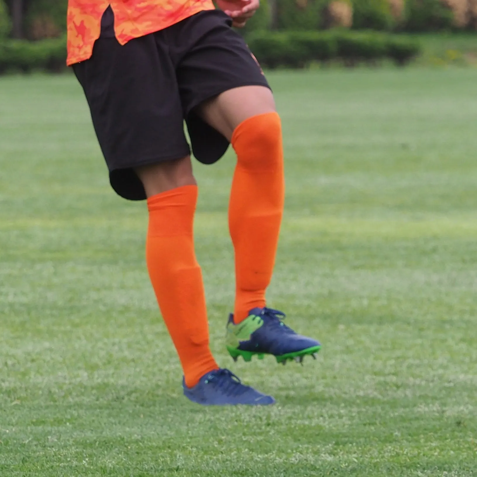 Hot Orange Soccer Knee-High Socks