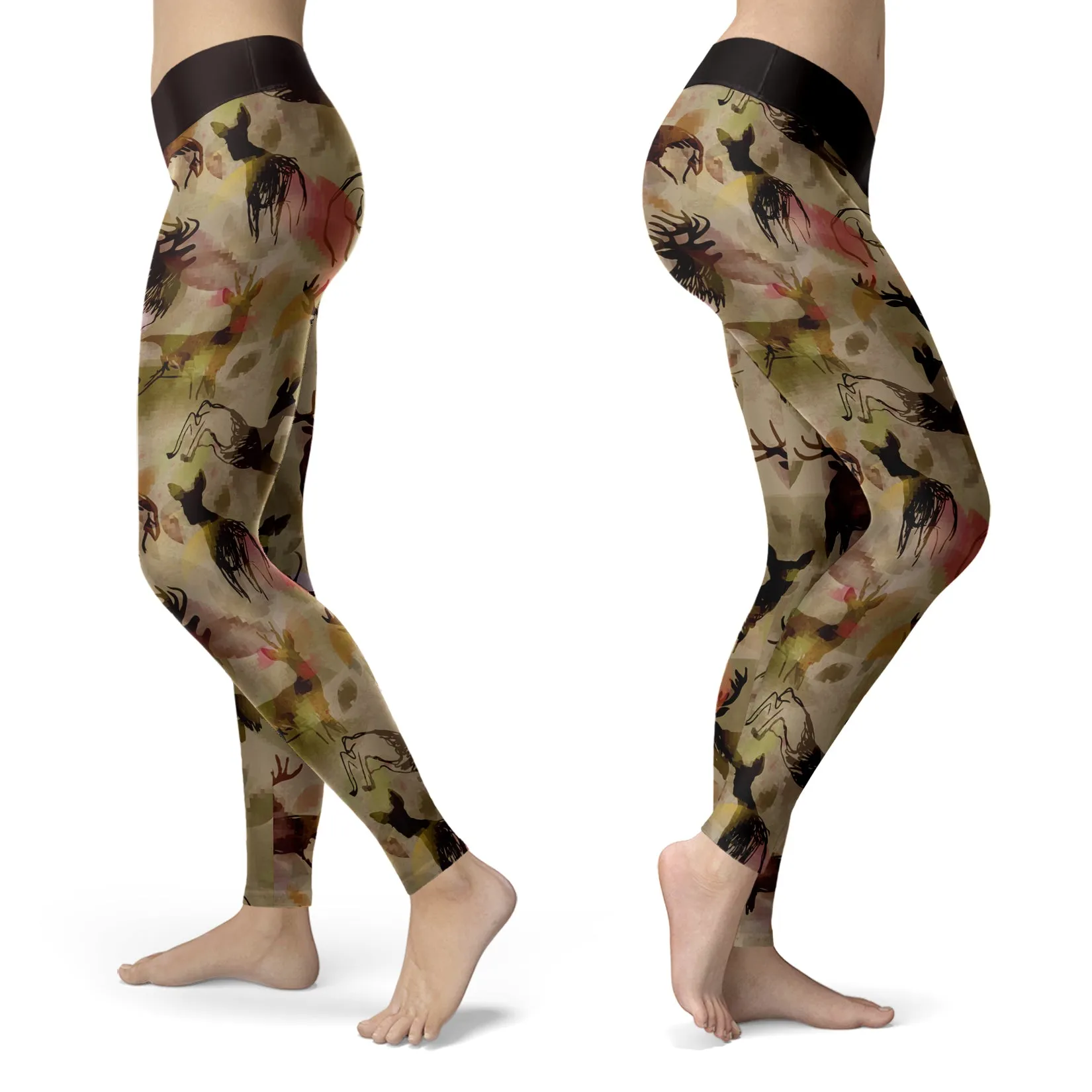 Hunting Leggings Abstract Deer