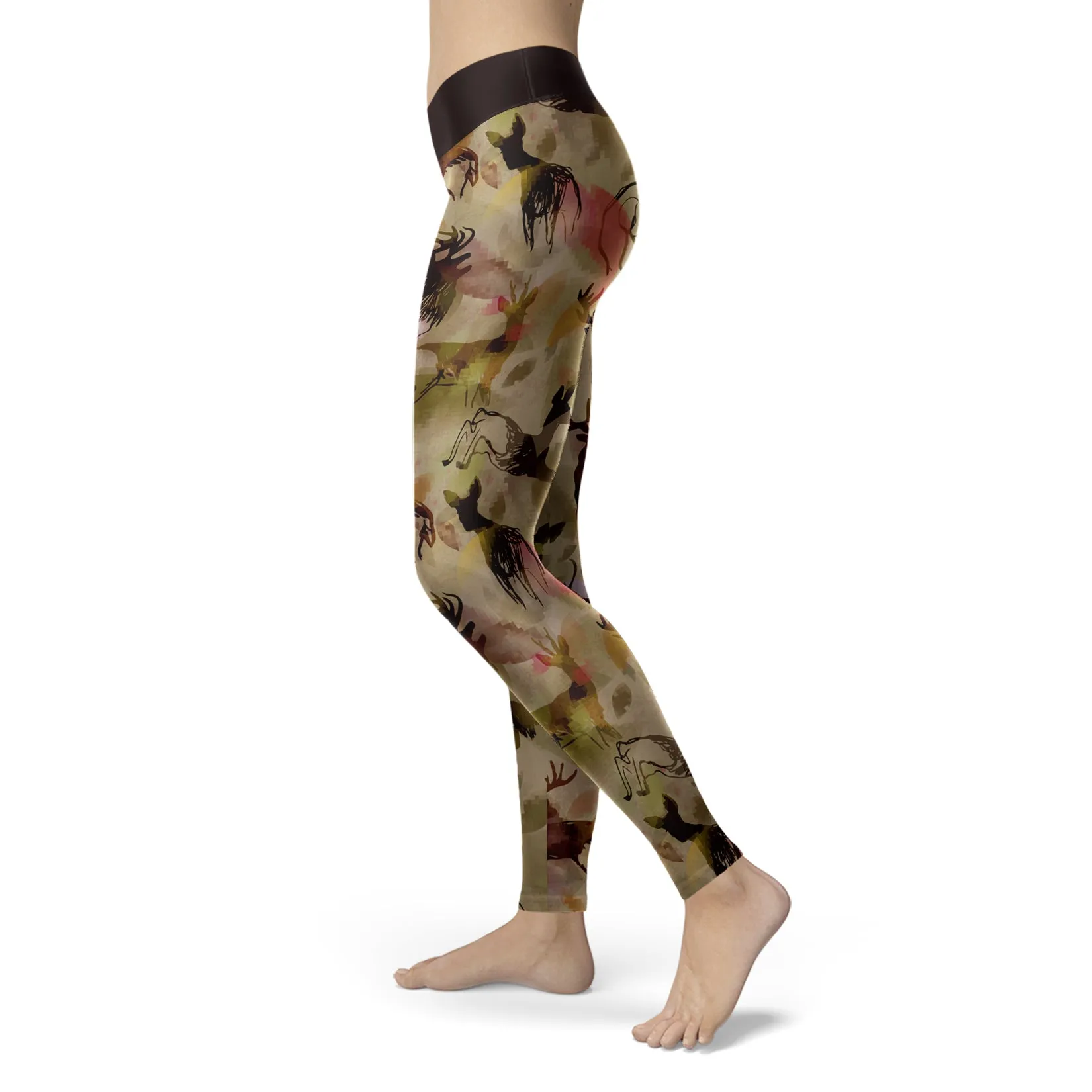 Hunting Leggings Abstract Deer