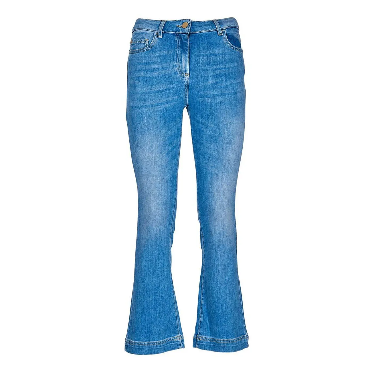 JEANS STRETCH ZAMPETTA CORTO Donna Denim Chiaro