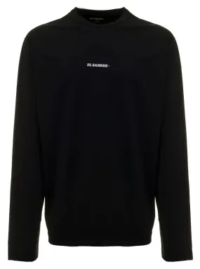 Jil Sander+ Logo Printed Straight Hem Jersey Top