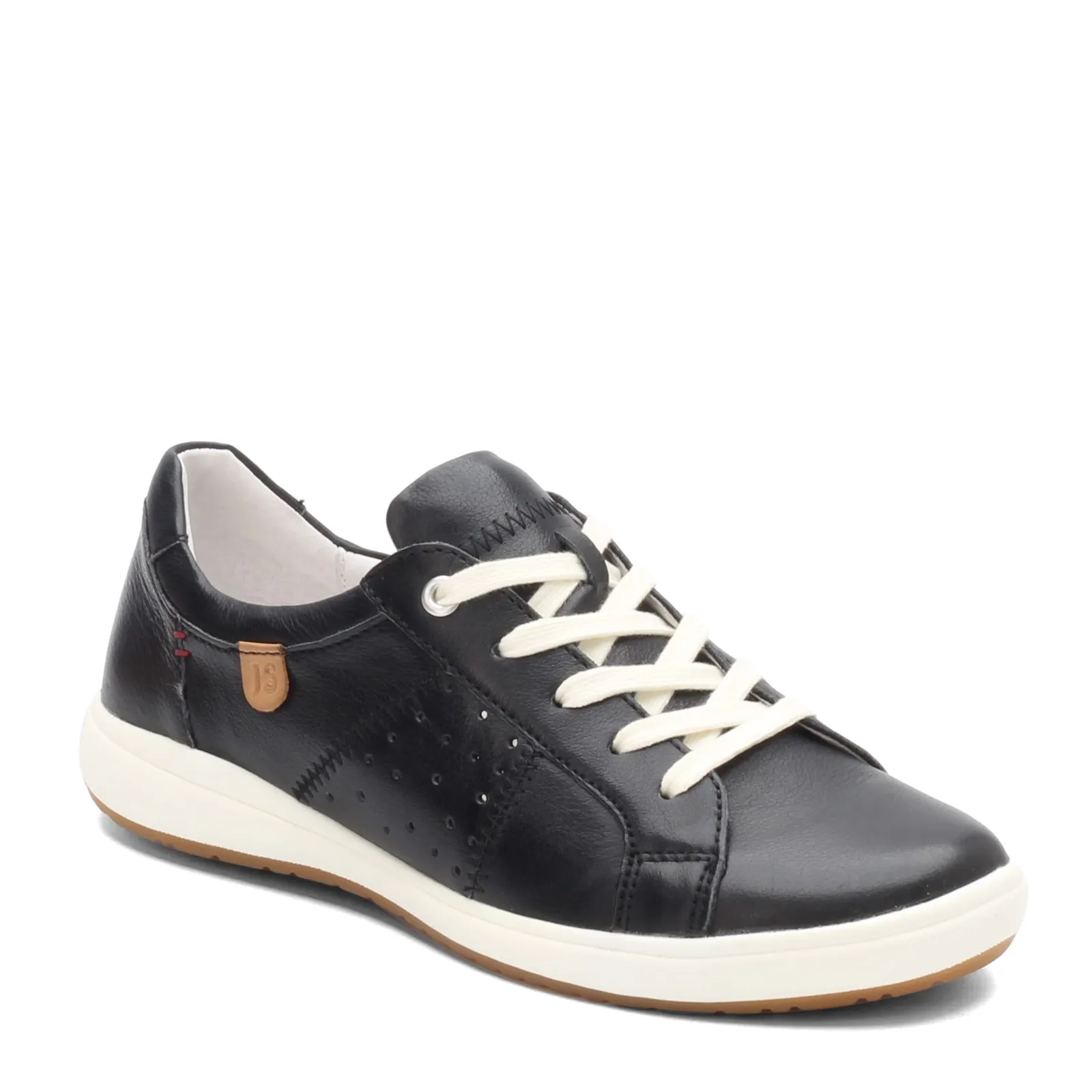 Josef Seibel Caren 01 Lace Up Leather Sneaker- Black