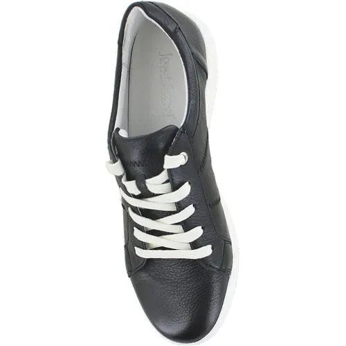 Josef Seibel Caren 01 Lace Up Leather Sneaker- Black