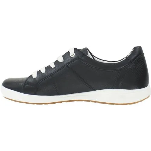 Josef Seibel Caren 01 Lace Up Leather Sneaker- Black