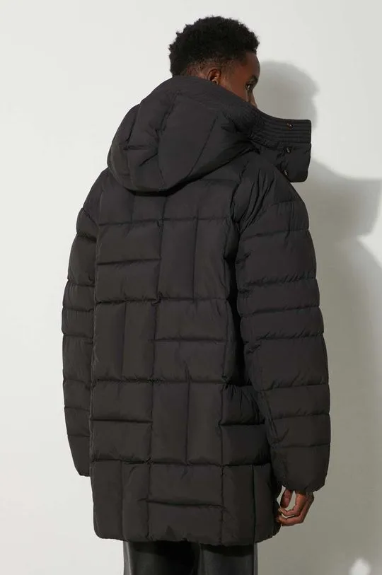 Kenzo down jacket Weave Mid-Length Winter men's black color FE65OU3129NL.99