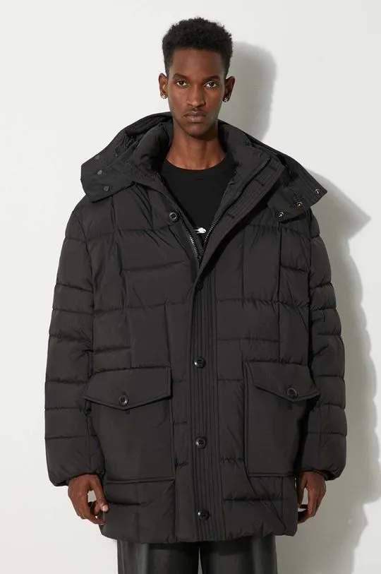 Kenzo down jacket Weave Mid-Length Winter men's black color FE65OU3129NL.99