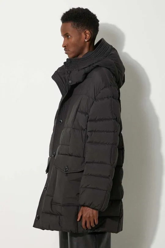 Kenzo down jacket Weave Mid-Length Winter men's black color FE65OU3129NL.99