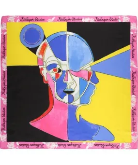 KIDSUPER STUDIOS Bauhaus Face Printed Silk Scarf