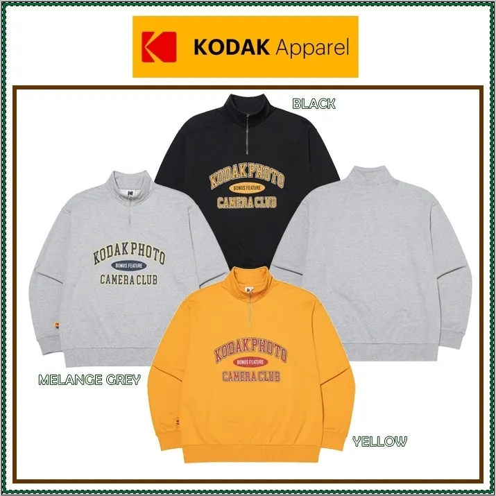 KODAK  |Unisex Street Style Long Sleeves Plain Logo