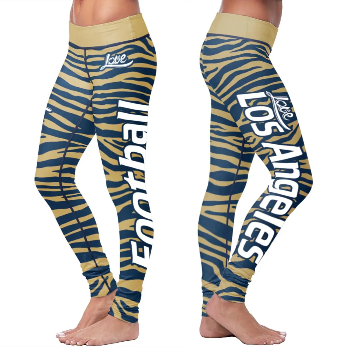 LA FB Striped Leggings