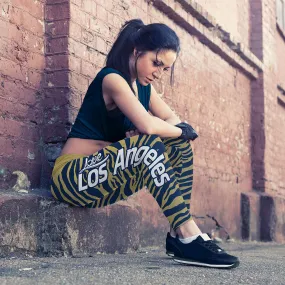 LA FB Striped Leggings