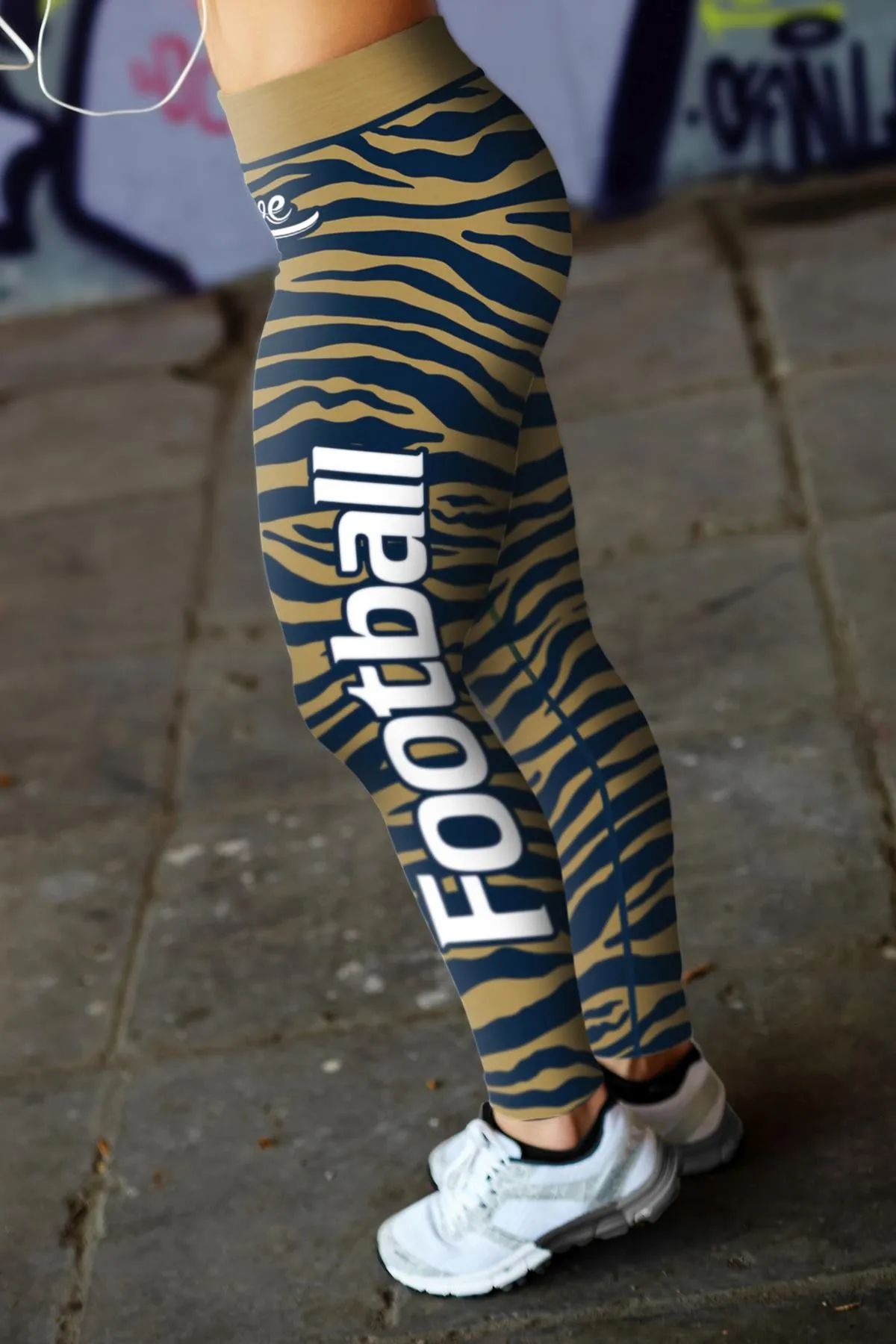 LA FB Striped Leggings