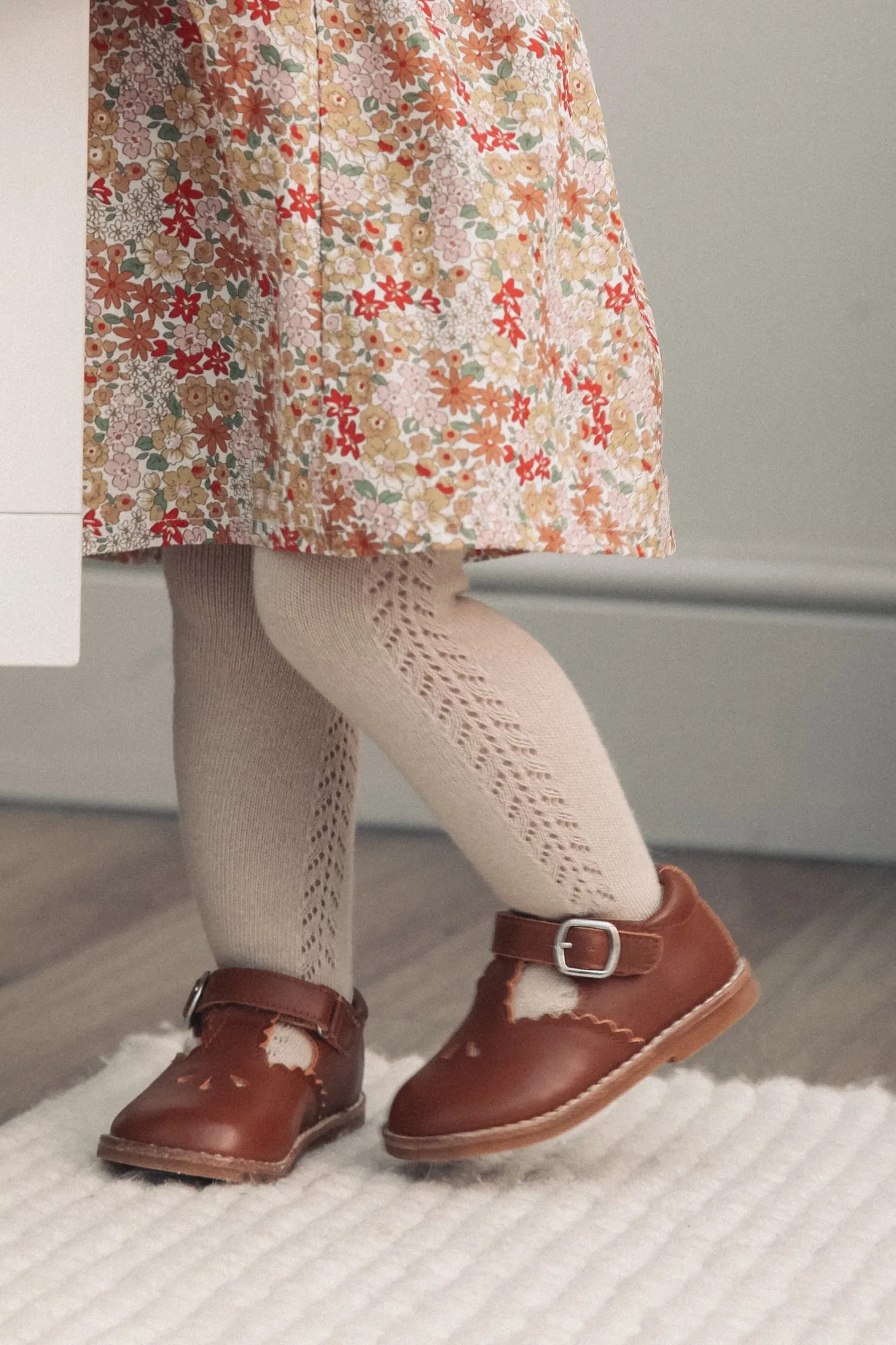 Light Beige Soft Side Openwork Tights