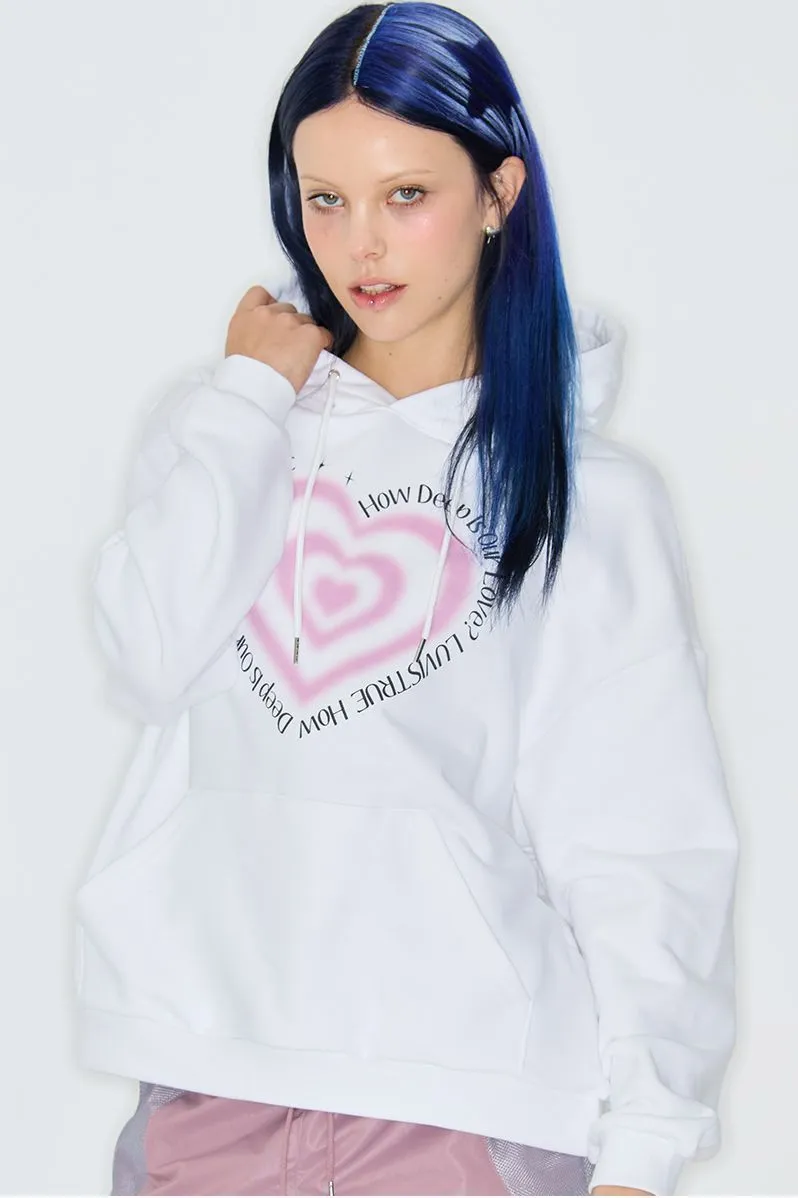 LUV IS TRUE  |Heart Street Style Long Sleeves Logo Hoodies & Sweatshirts