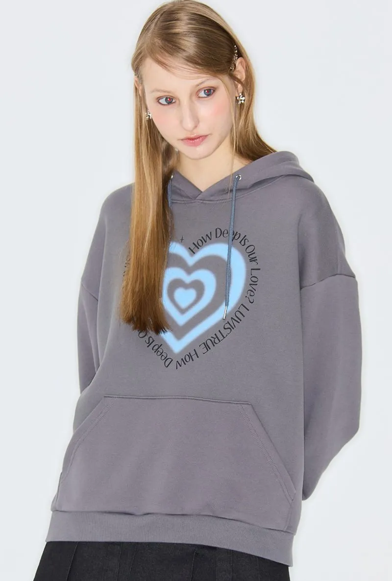 LUV IS TRUE  |Heart Street Style Long Sleeves Logo Hoodies & Sweatshirts