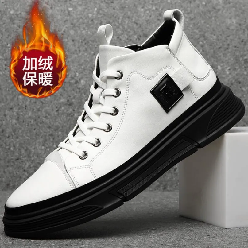 Men's Genuine Leather Waterproof Narrow Band Casual Platform Boots