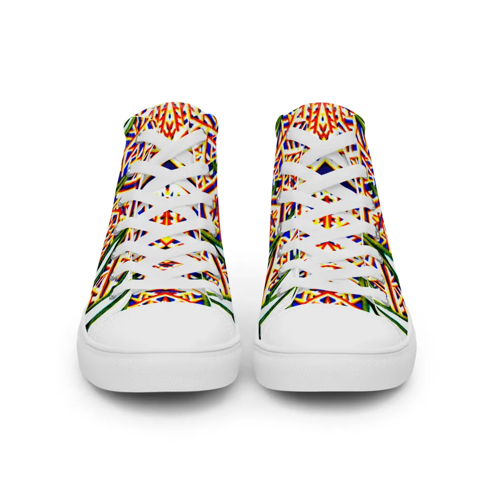 Men’s high top canvas shoes – Plants Kaleidoscope