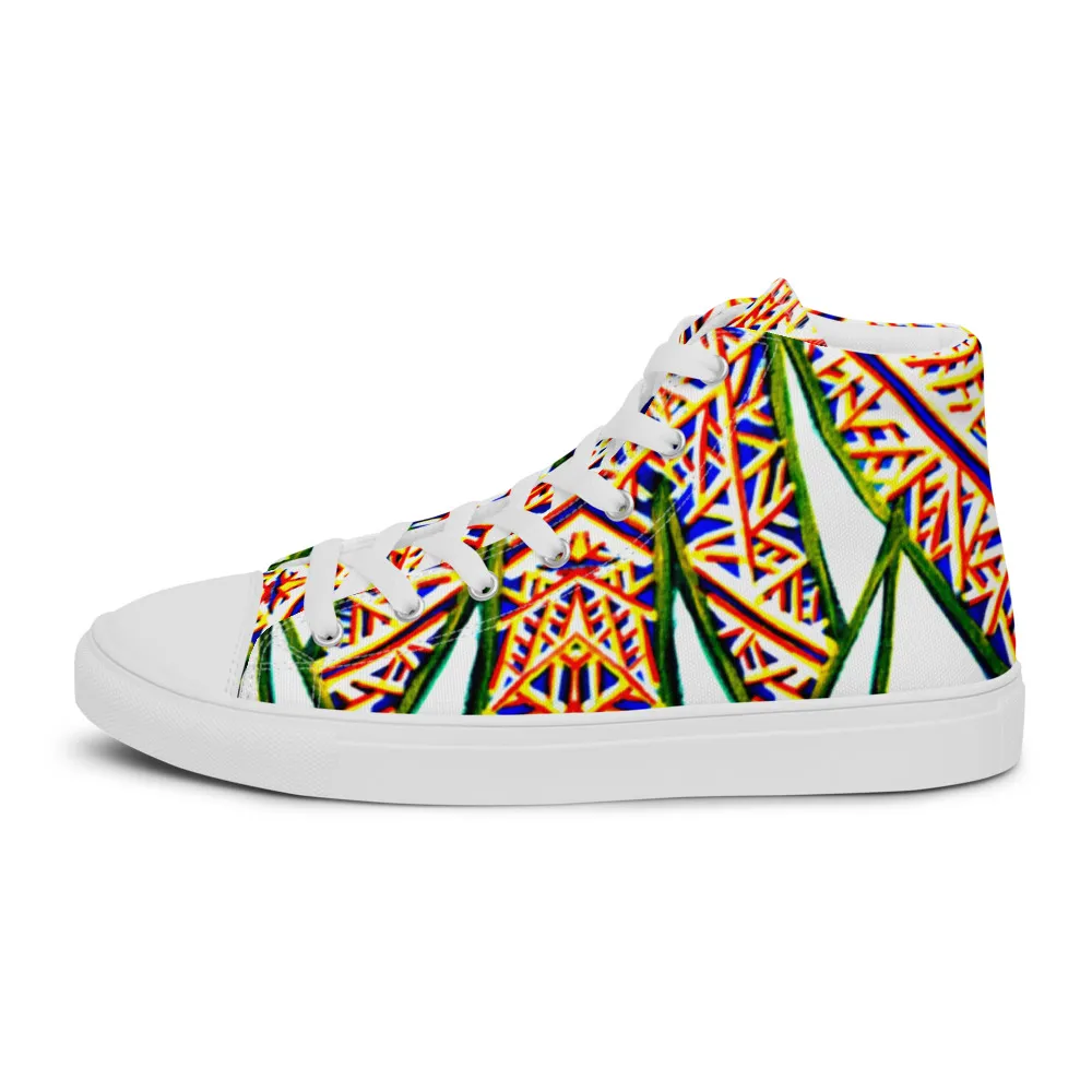 Men’s high top canvas shoes – Plants Kaleidoscope