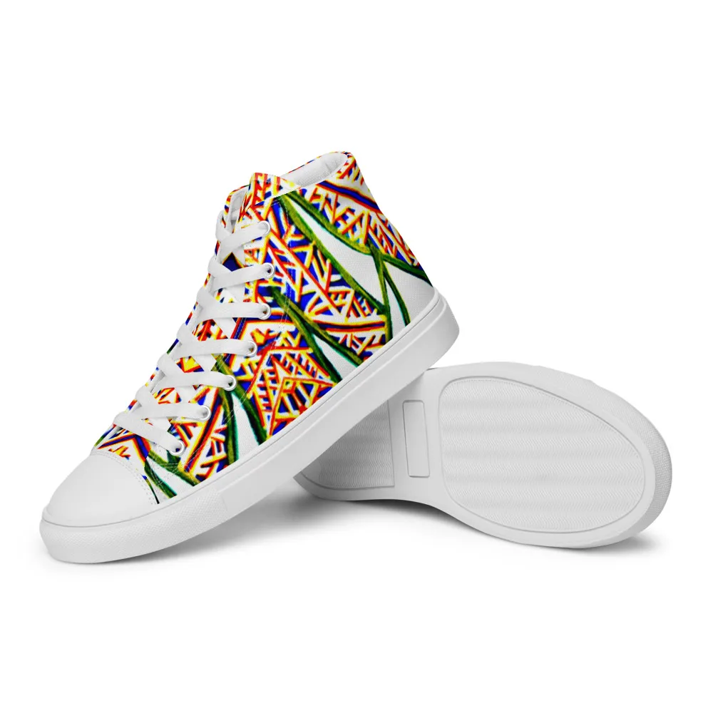 Men’s high top canvas shoes – Plants Kaleidoscope