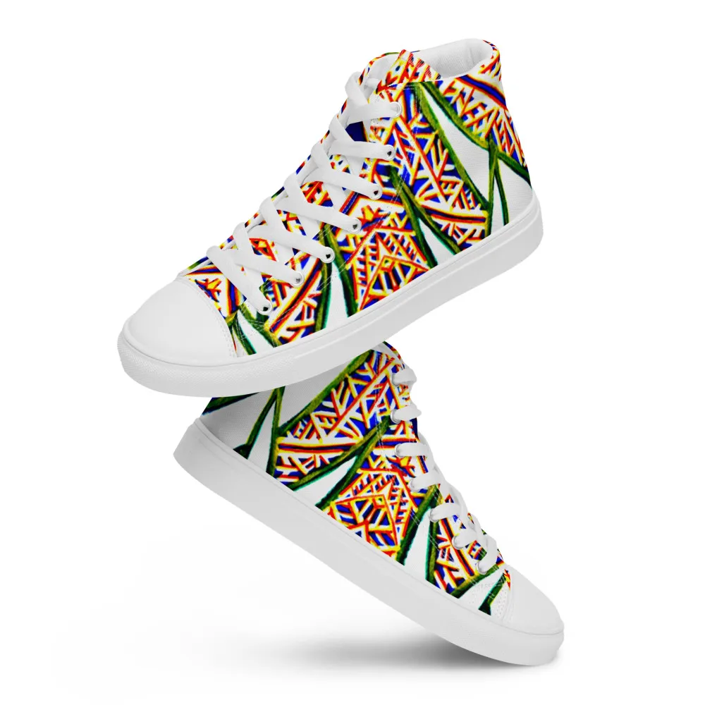 Men’s high top canvas shoes – Plants Kaleidoscope