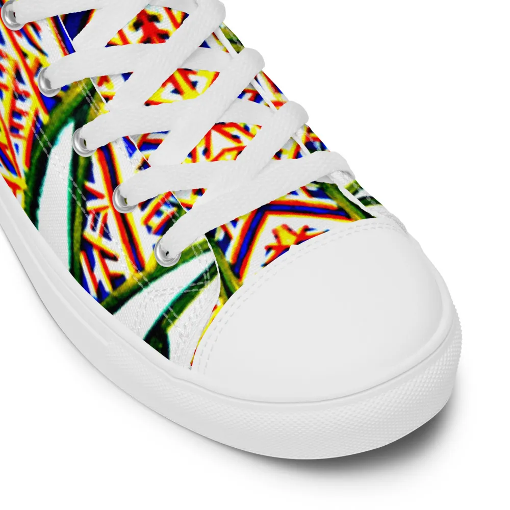 Men’s high top canvas shoes – Plants Kaleidoscope