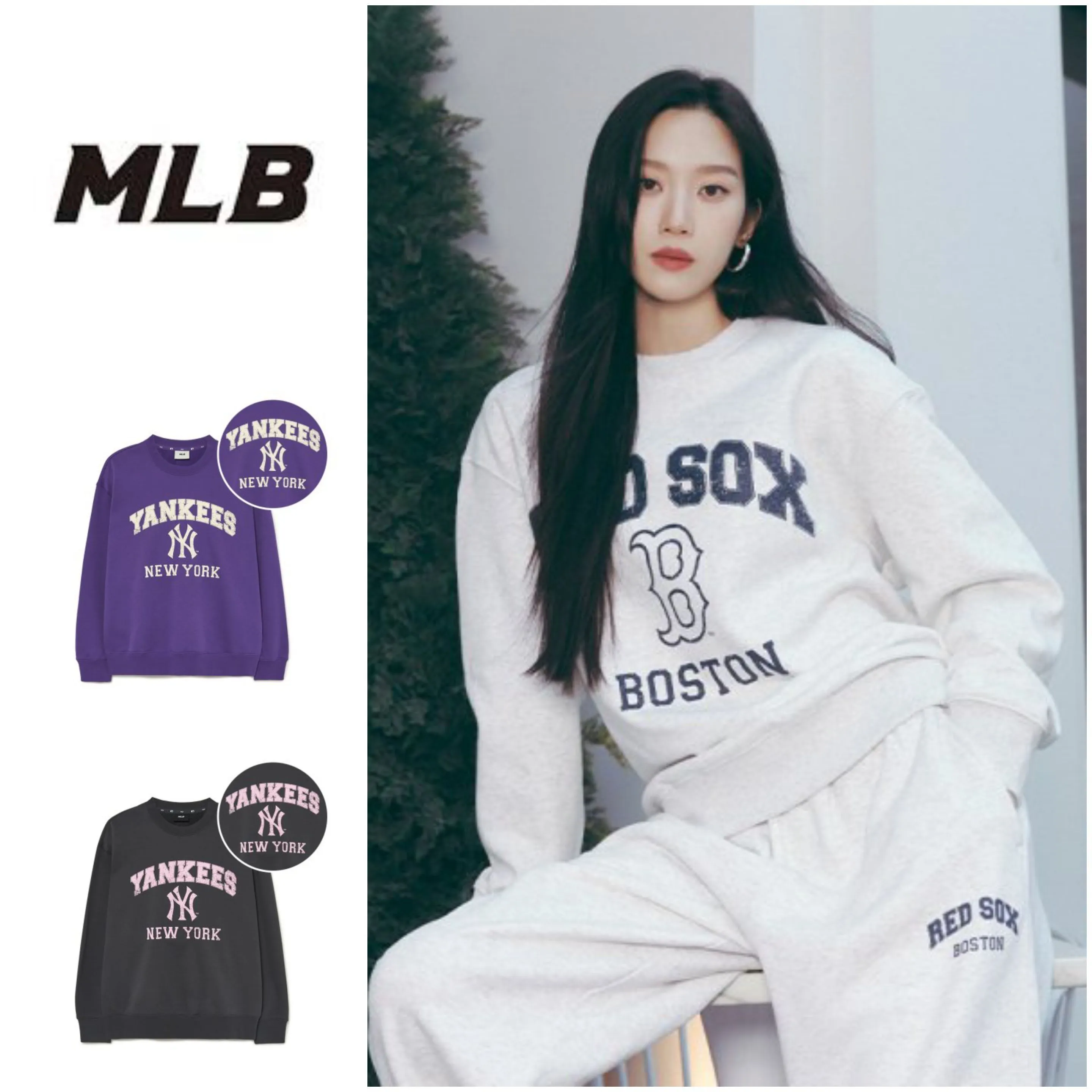 MLB Korea  |Unisex Street Style Long Sleeves Logo Hoodies & Sweatshirts