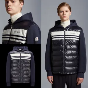 MONCLER  |Nylon Blended Fabrics Street Style Long Sleeves Plain Logo