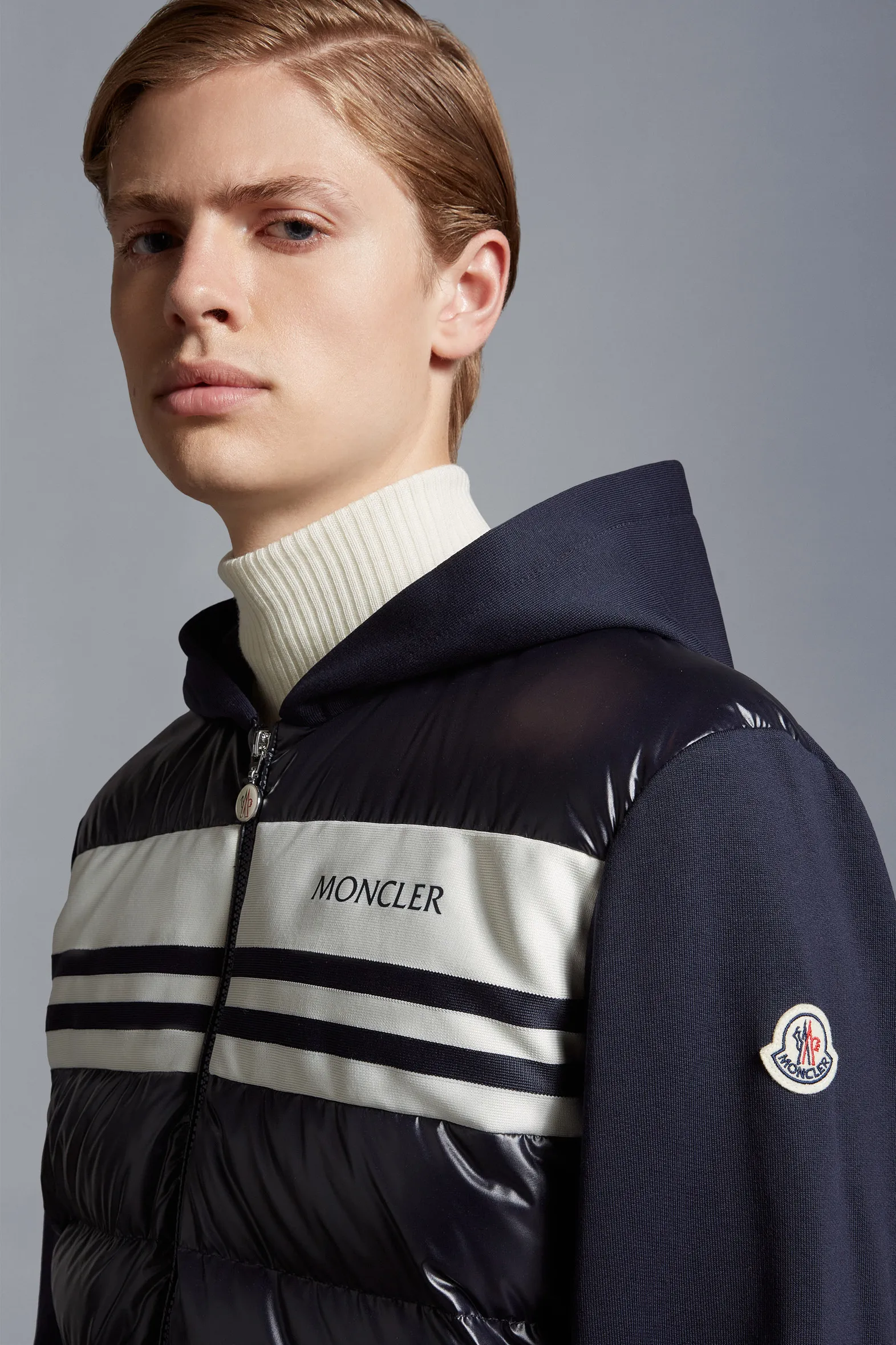 MONCLER  |Nylon Blended Fabrics Street Style Long Sleeves Plain Logo