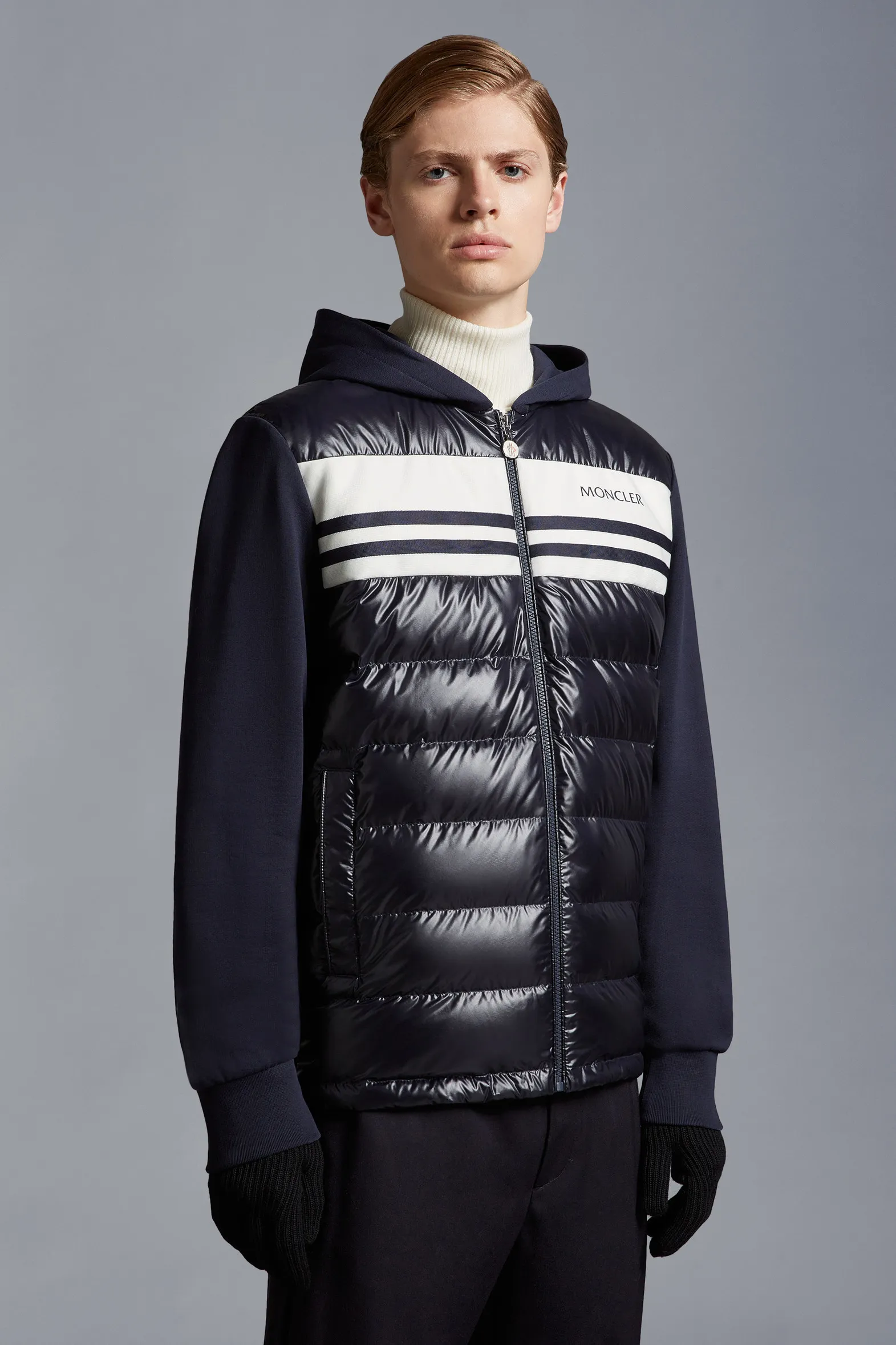 MONCLER  |Nylon Blended Fabrics Street Style Long Sleeves Plain Logo