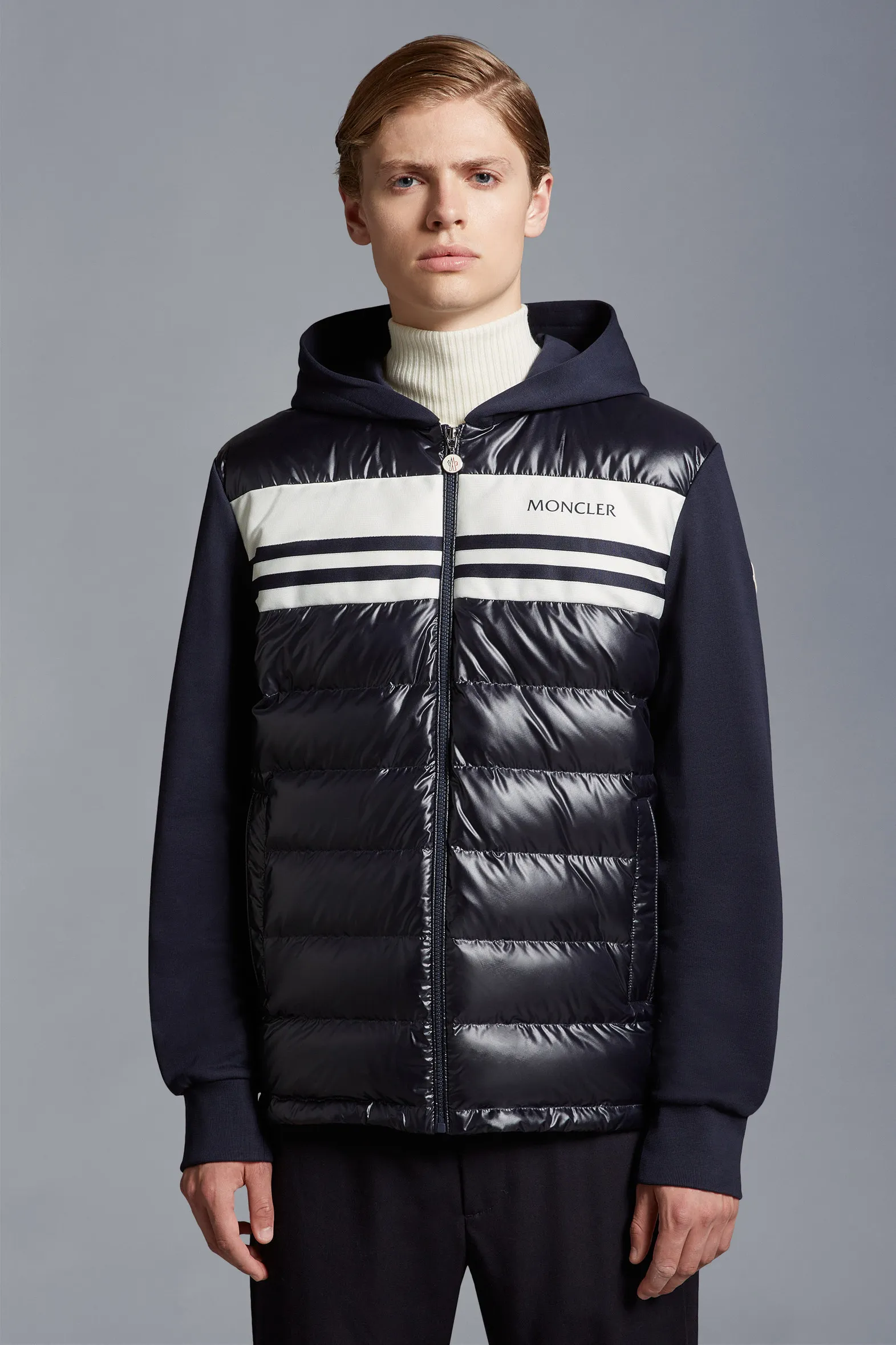 MONCLER  |Nylon Blended Fabrics Street Style Long Sleeves Plain Logo