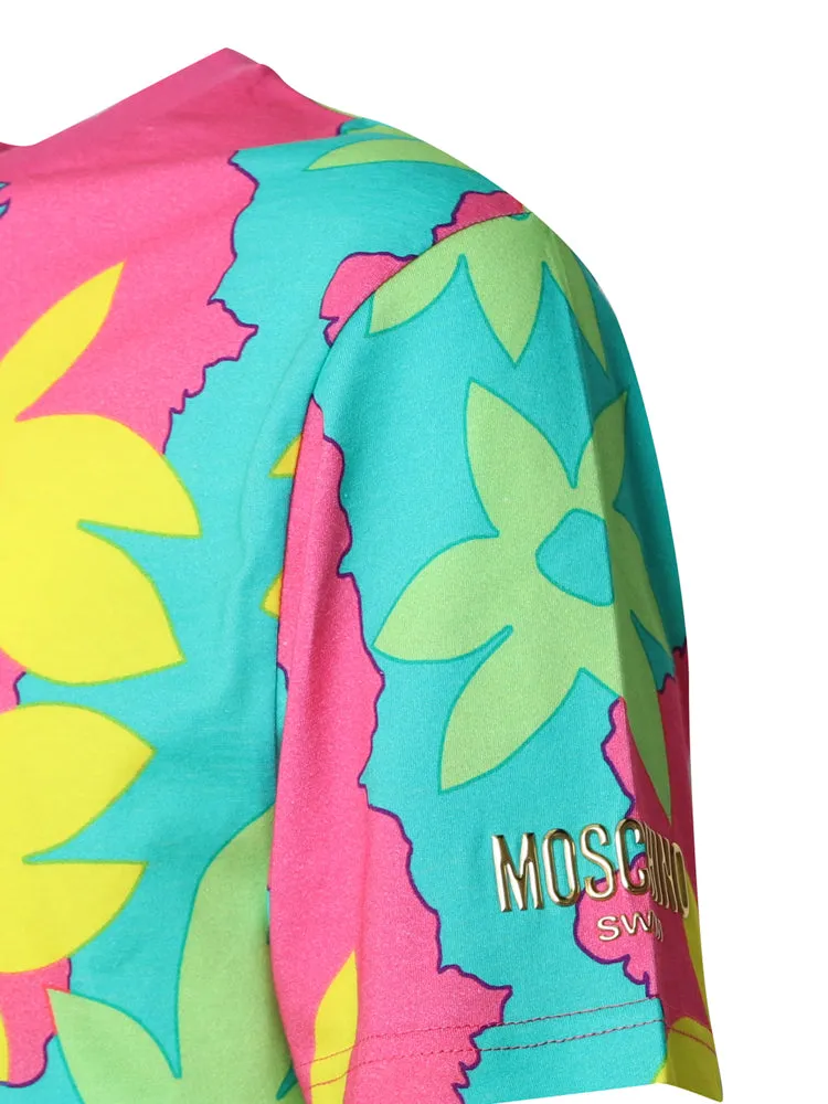 Moschino Floral Printed Crewneck T-Shirt