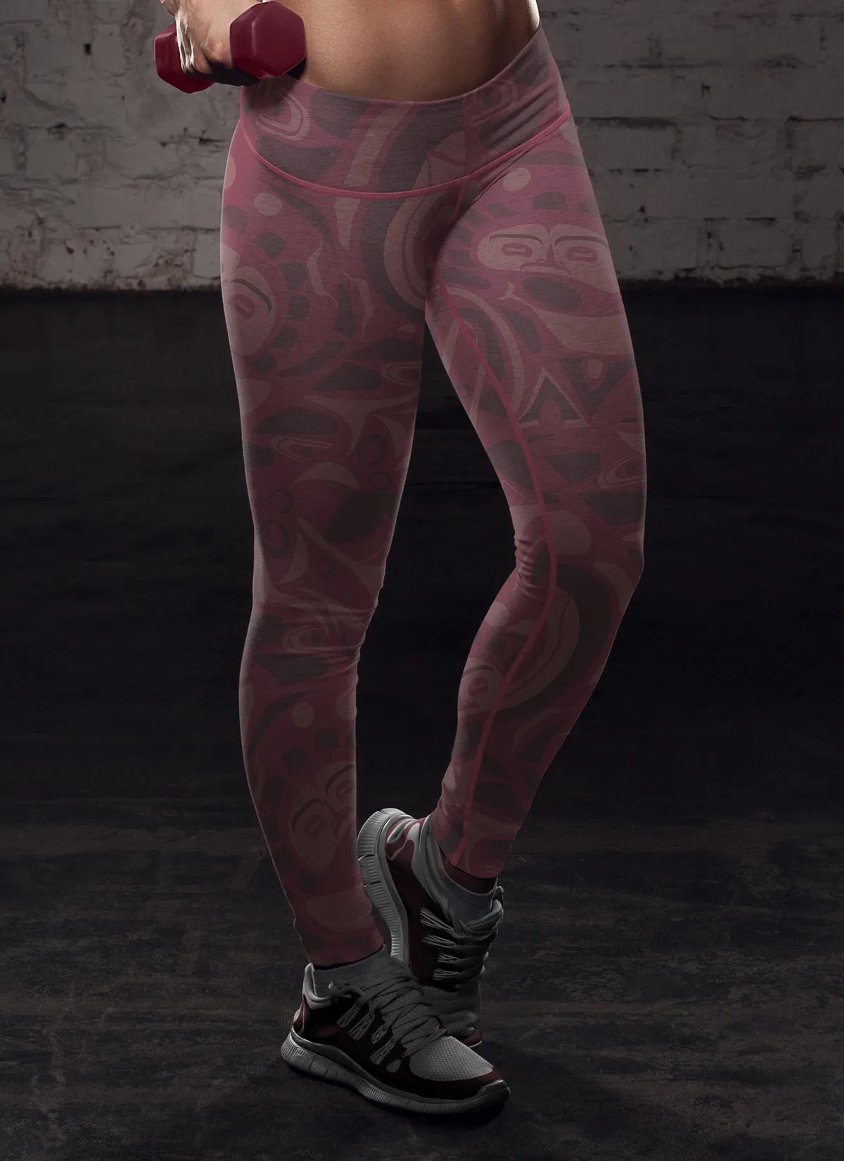 Native Pattern Burgundy Leggings