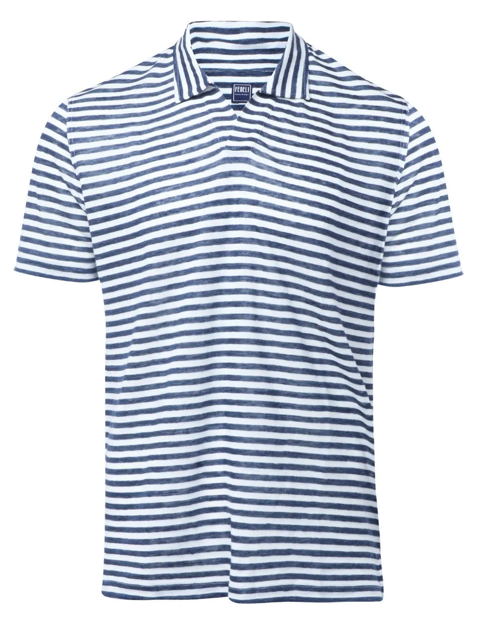 Navy and White Capri Stripe Polo