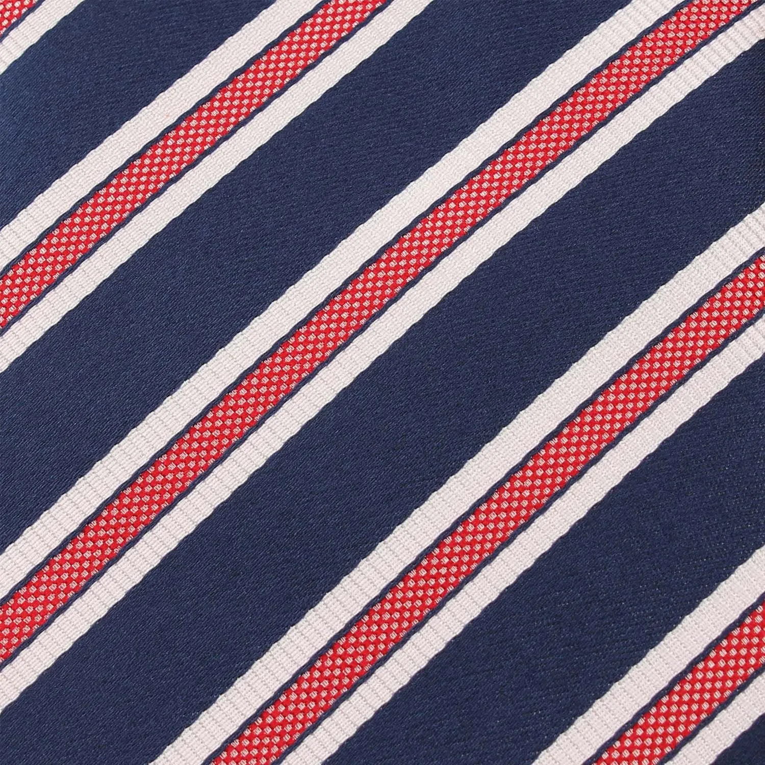 Navy Blue Bow Tie with Red Stripes