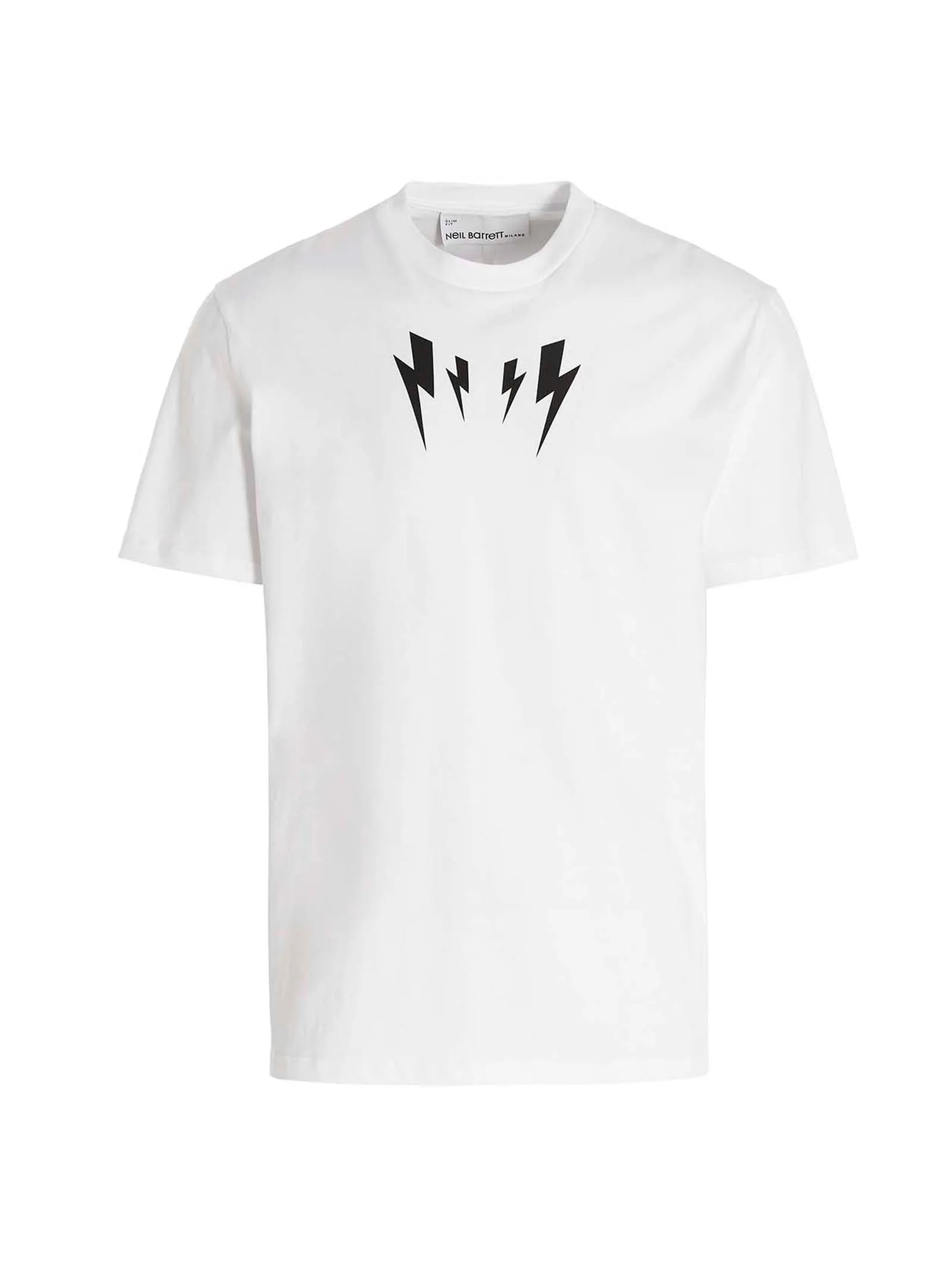 Neil Barrett Mirrored Thunderbolt Print Crewneck T-Shirt