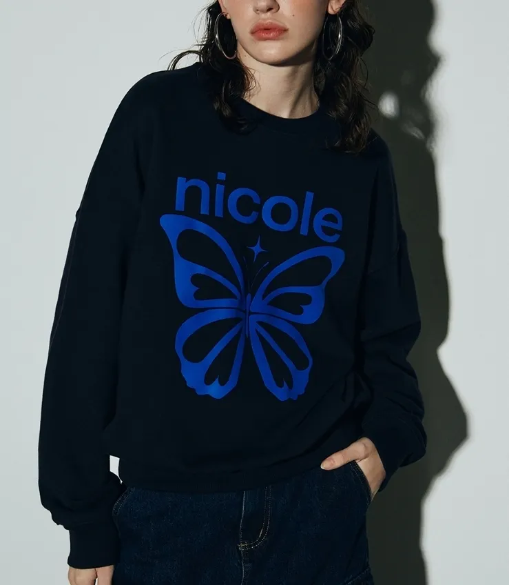 NICK&NICOLE  |Street Style Long Sleeves Plain Logo Hoodies & Sweatshirts