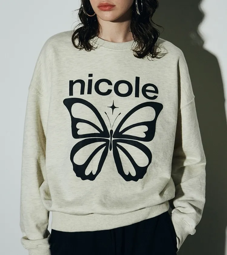 NICK&NICOLE  |Street Style Long Sleeves Plain Logo Hoodies & Sweatshirts