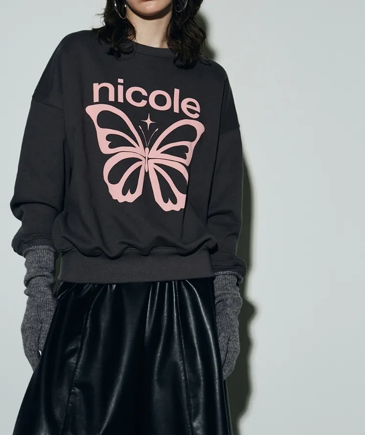 NICK&NICOLE  |Street Style Long Sleeves Plain Logo Hoodies & Sweatshirts