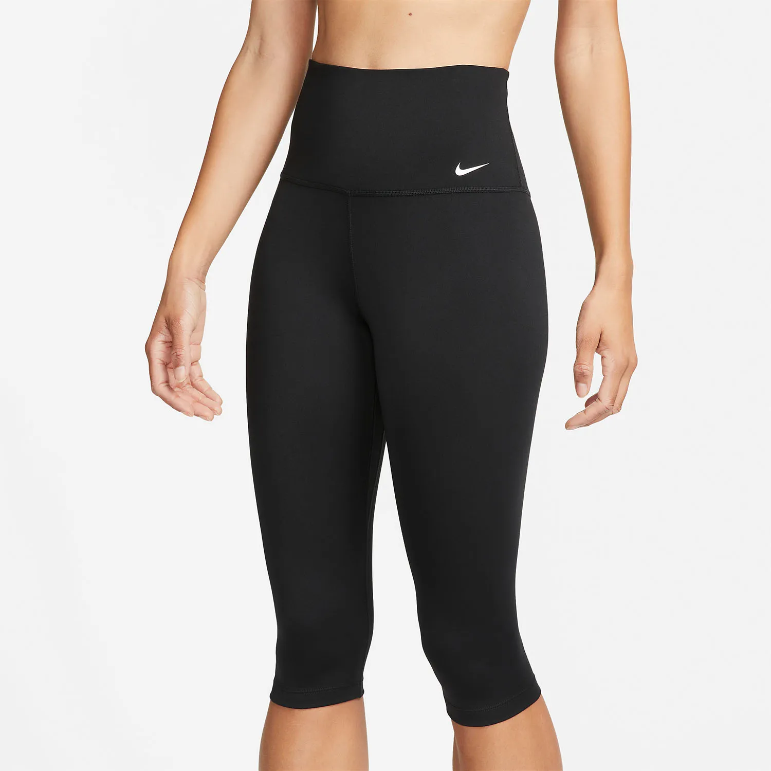 Nike One Dri-FIT Logo Capri  Black/White