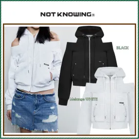 NOT KNOWING  |Street Style Long Sleeves Plain Logo Hoodies & Sweatshirts