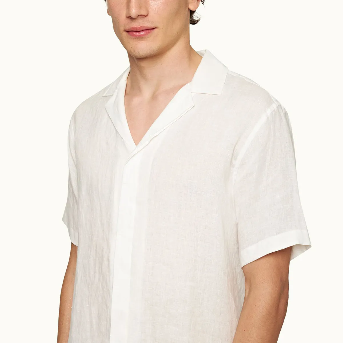 Orlebar Brown - Maitan SS Linen Shirt in White