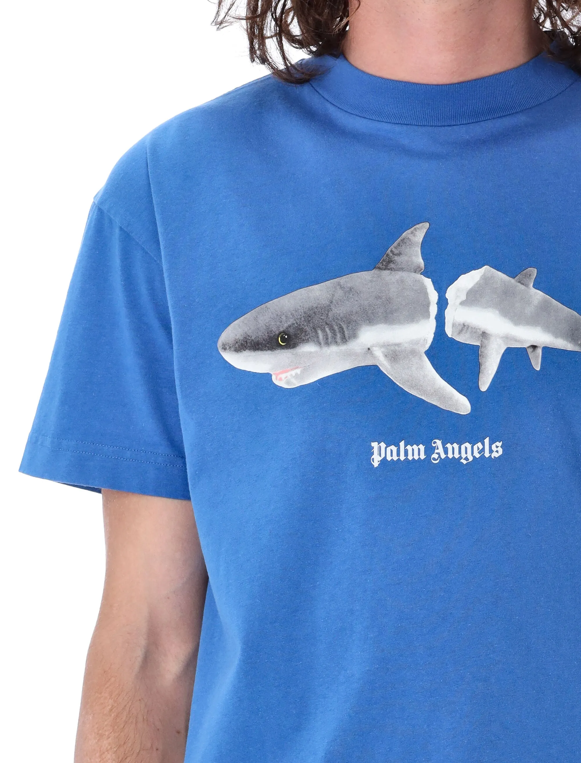 Palm Angels Shark Printed Crewneck T-Shirt