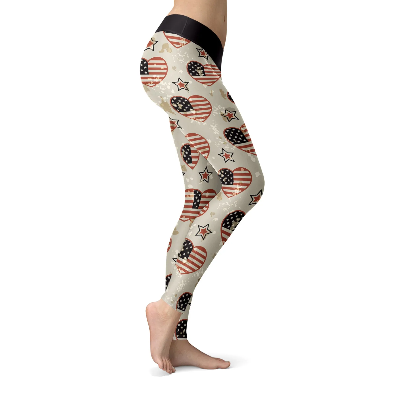 Patriotic Valentines Day Leggings